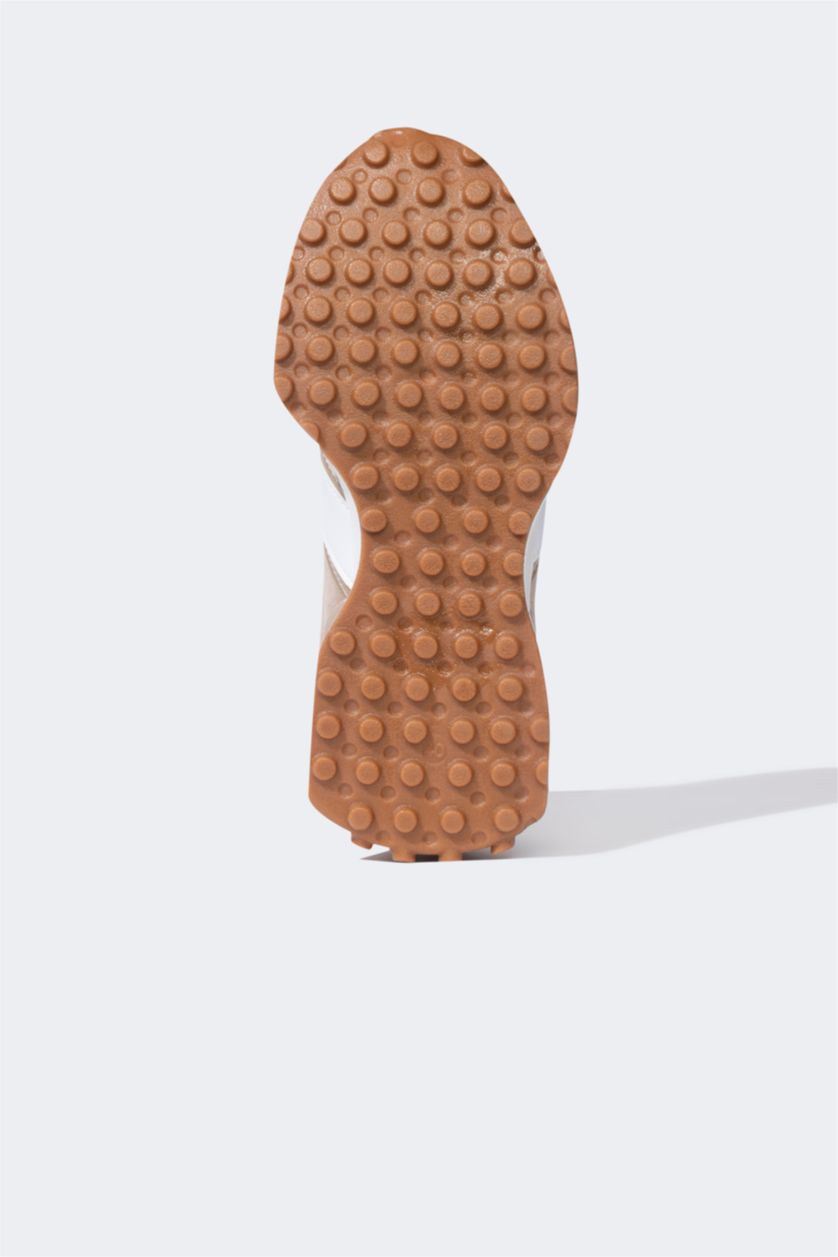 نساء بيج حذاء سنيكرز نسائي شمواه برباط وكعب مسنن من باتمان