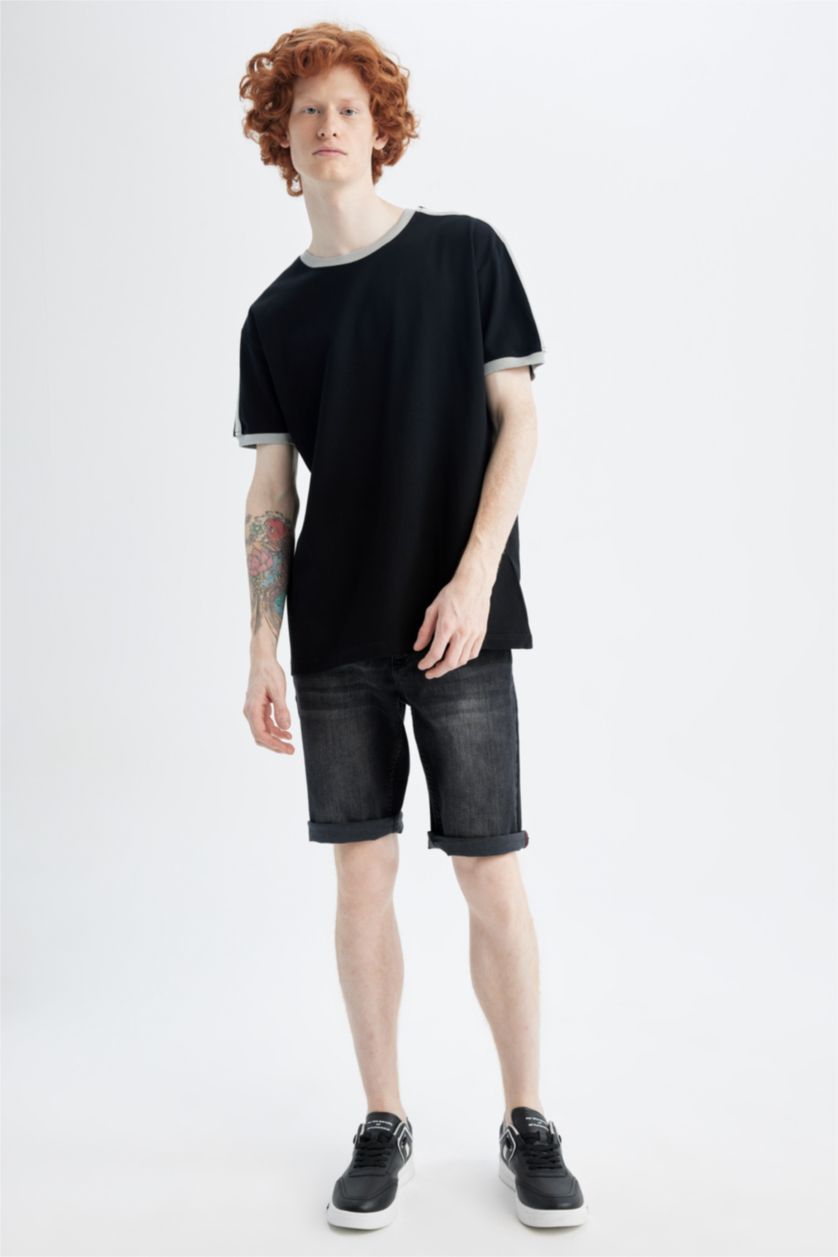 MAN Black Regular Fit Pique Short Sleeve T-Shirt