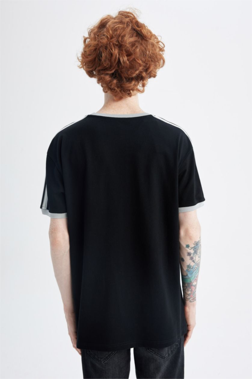 MAN Black Regular Fit Pique Short Sleeve T-Shirt