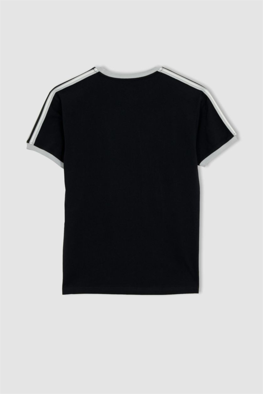 MAN Black Regular Fit Pique Short Sleeve T-Shirt