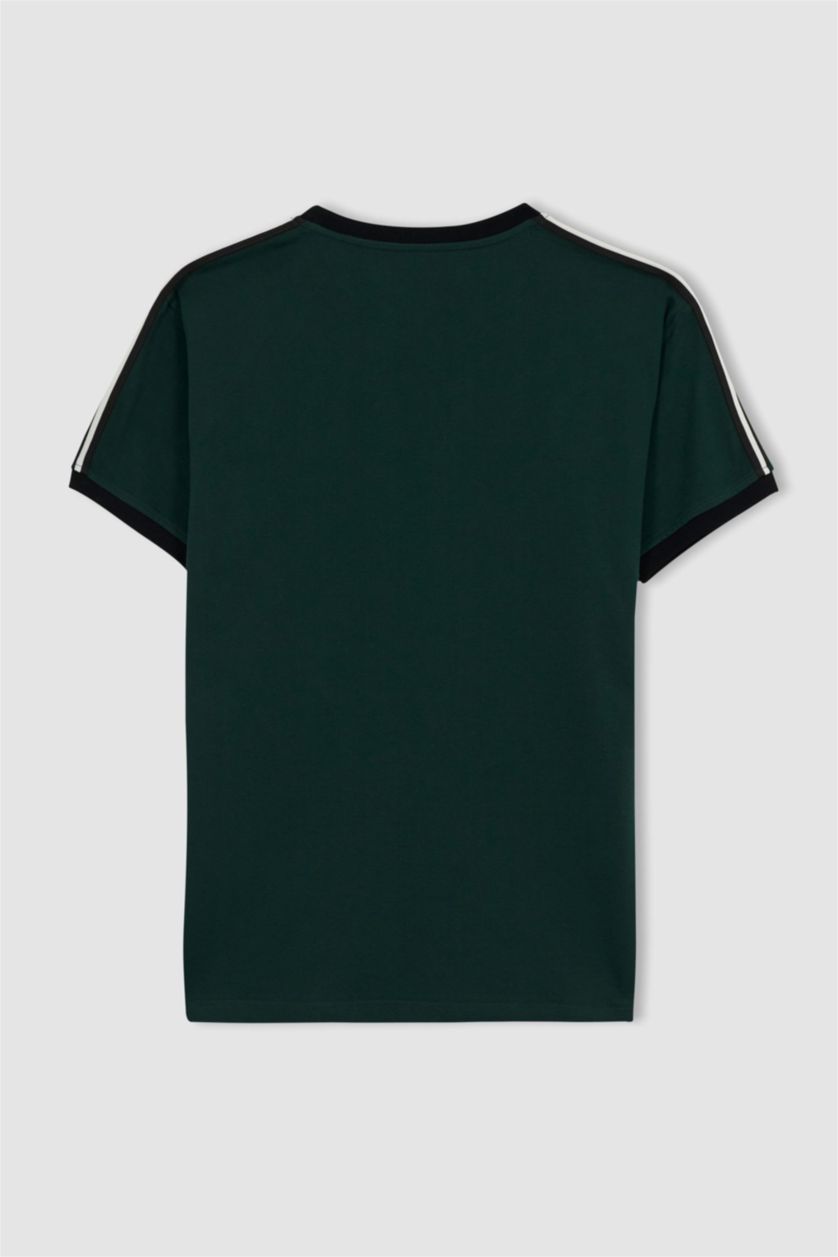 HOMME Vert Foncé T-Shirt Coupe Classique À Col Rond