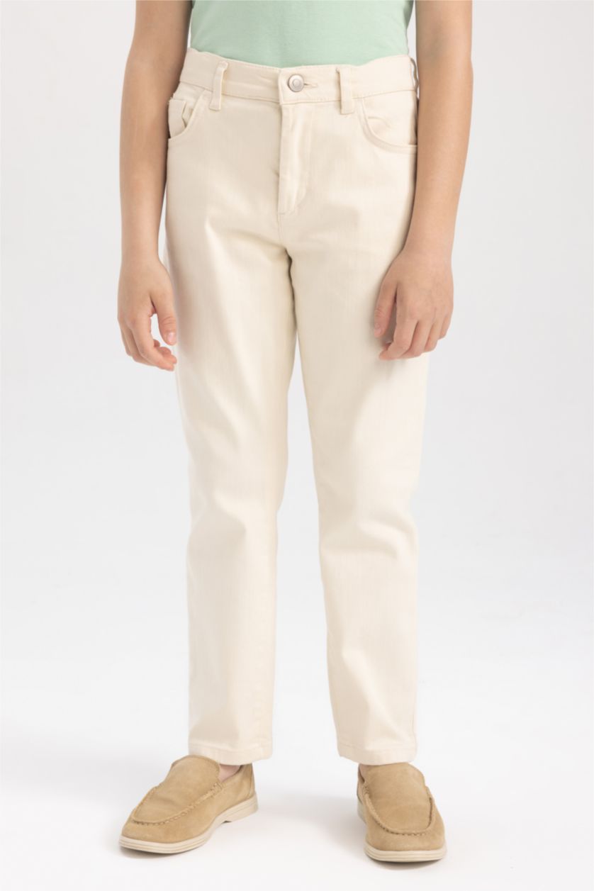 BOYS & TEENS Ecru Boy Regular Fit Gabardine Trousers