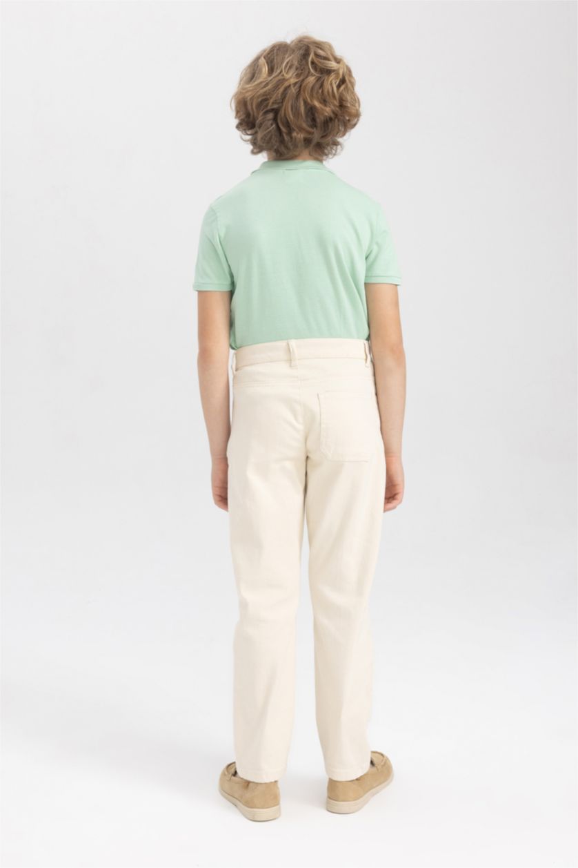 BOYS & TEENS Ecru Boy Regular Fit Gabardine Trousers