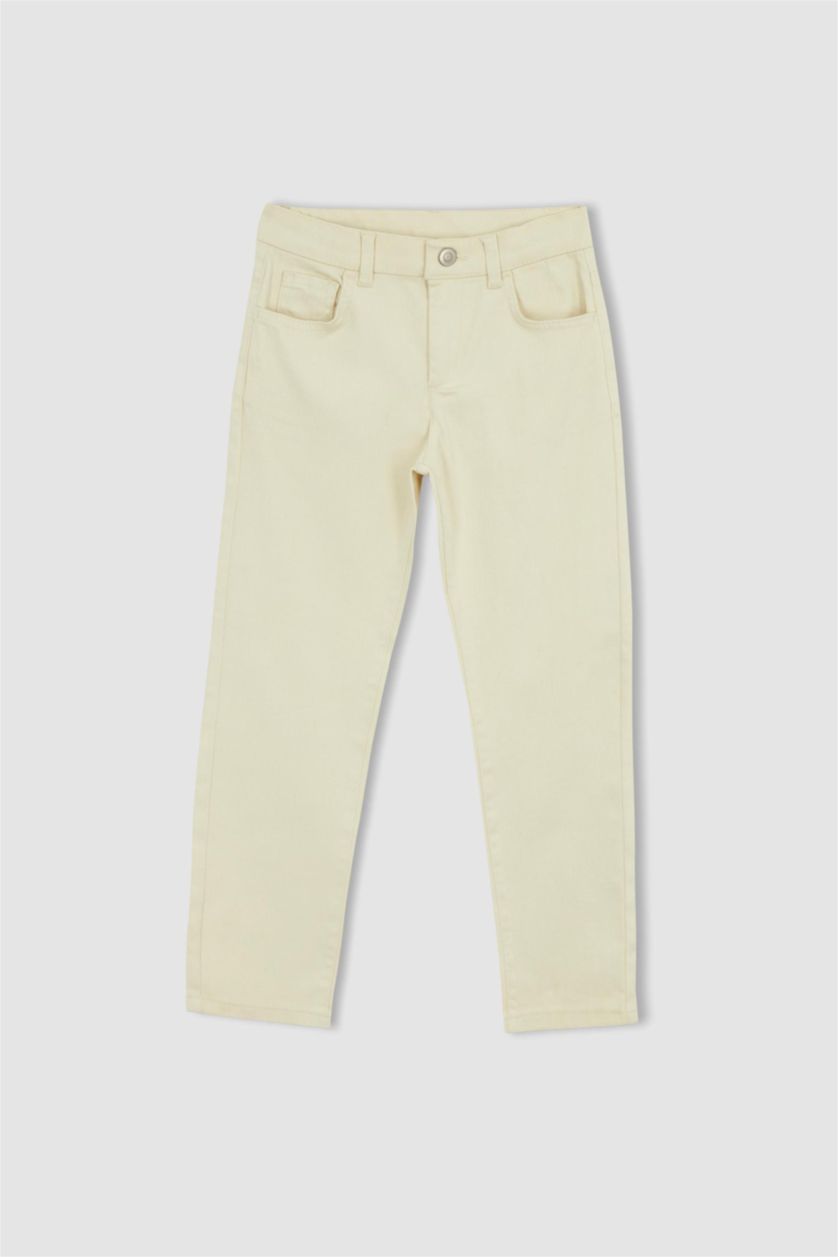 BOYS & TEENS Ecru Boy Regular Fit Gabardine Trousers