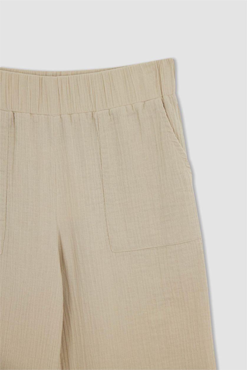 Kadın Kum Wıde Leg Müslin Pantolon