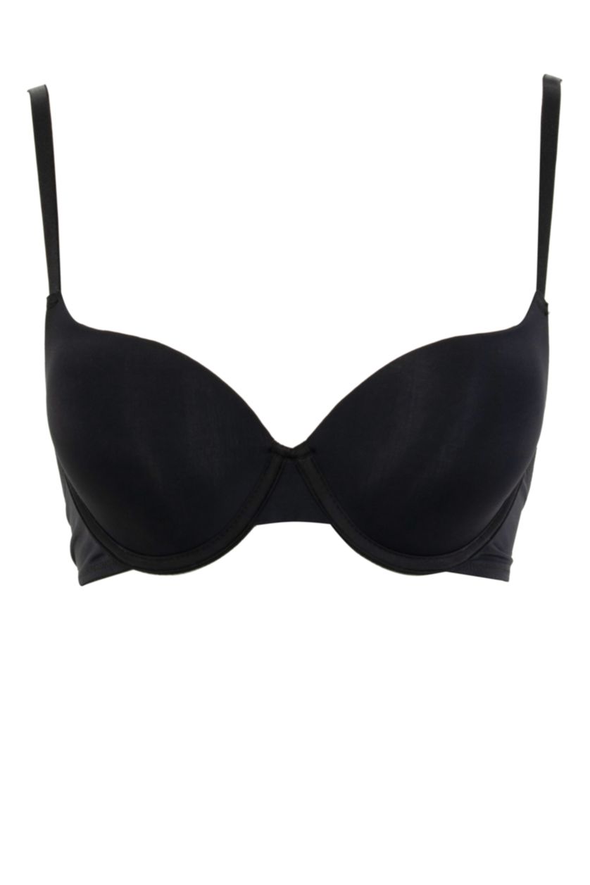 WOMAN Black Fall in Love Half Pushup Padded Basic T-Shirt Bra