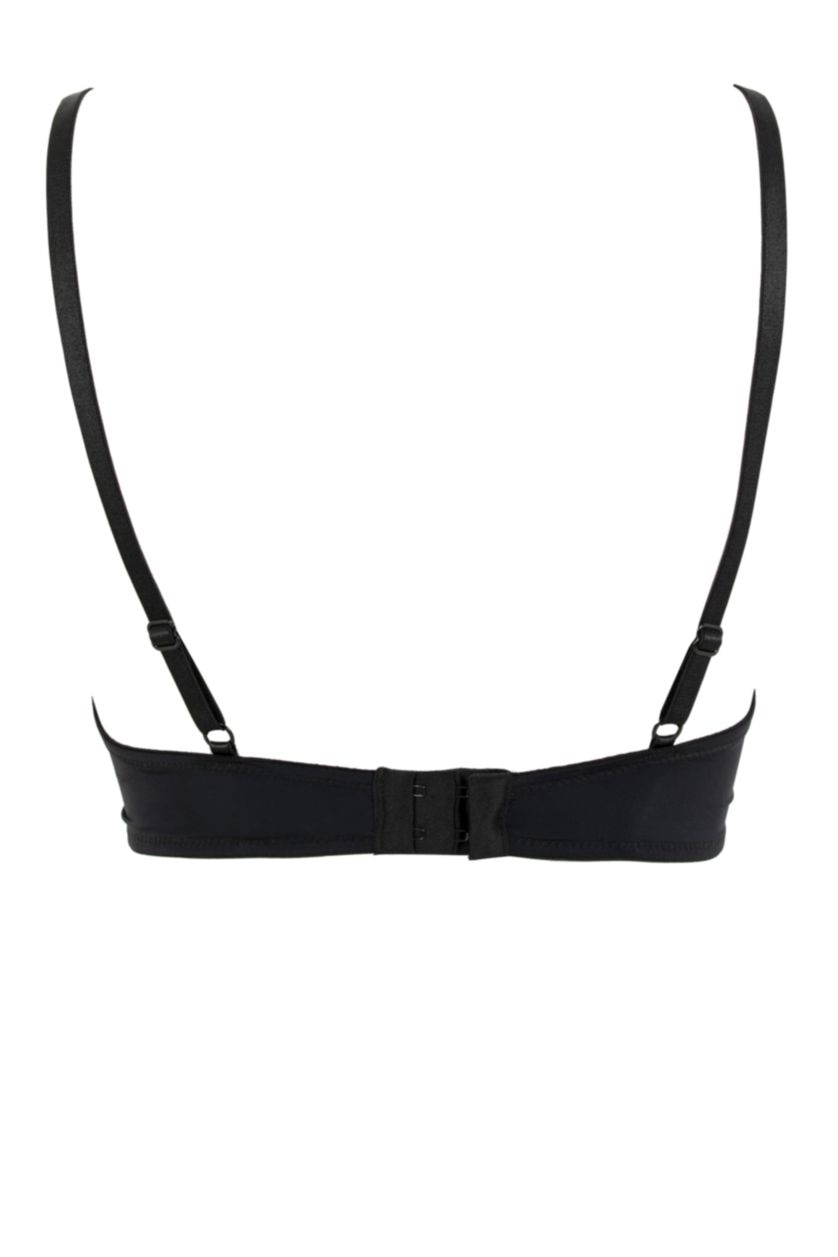 WOMAN Black Fall in Love Half Pushup Padded Basic T-Shirt Bra