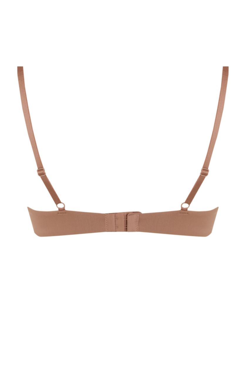 Kadın Açık Kahve Push Up Micro Yarım Dolgulu Tişört Bra