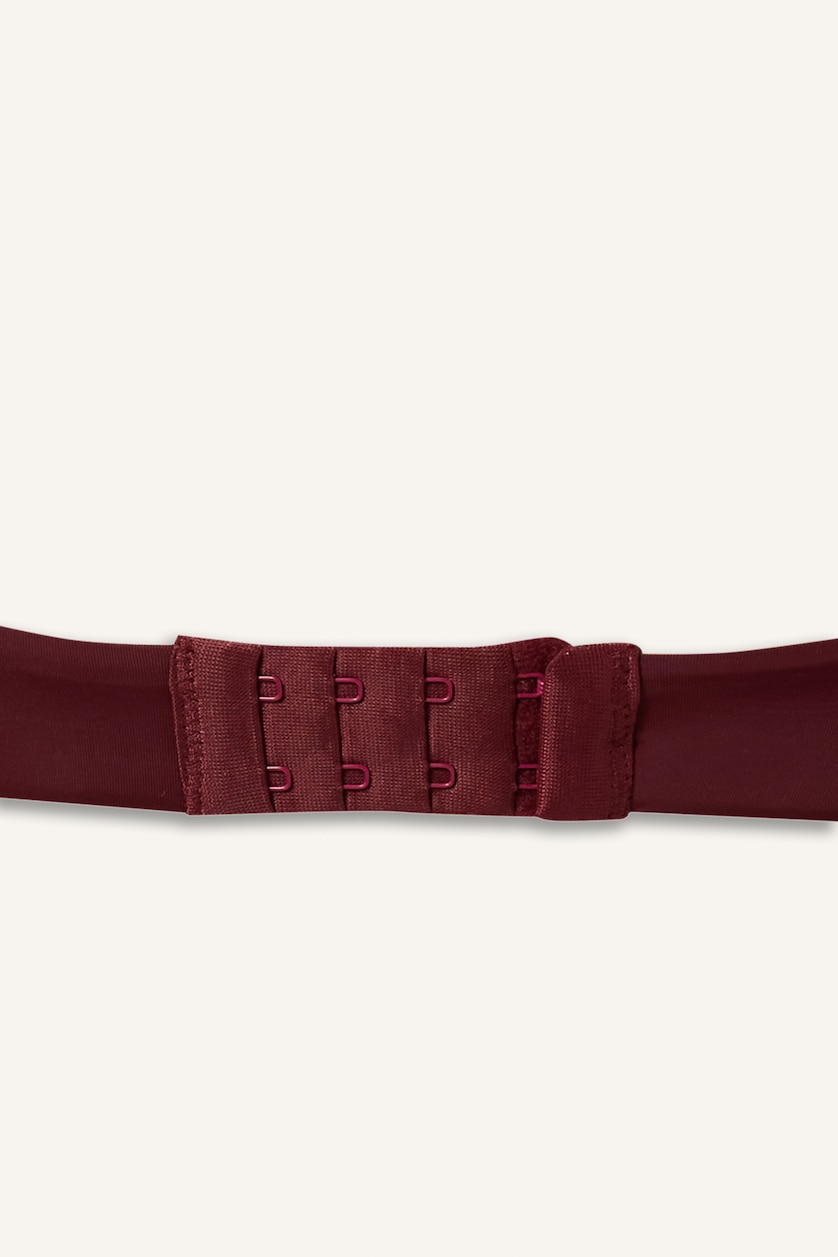 Kadın Bordo Push Up Micro Kaplı Yarım Dolgulu Balenli Tişört Bra