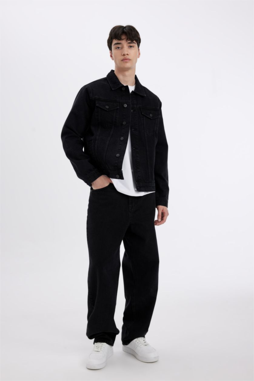 MAN Black Slim Fit Denim Jacket