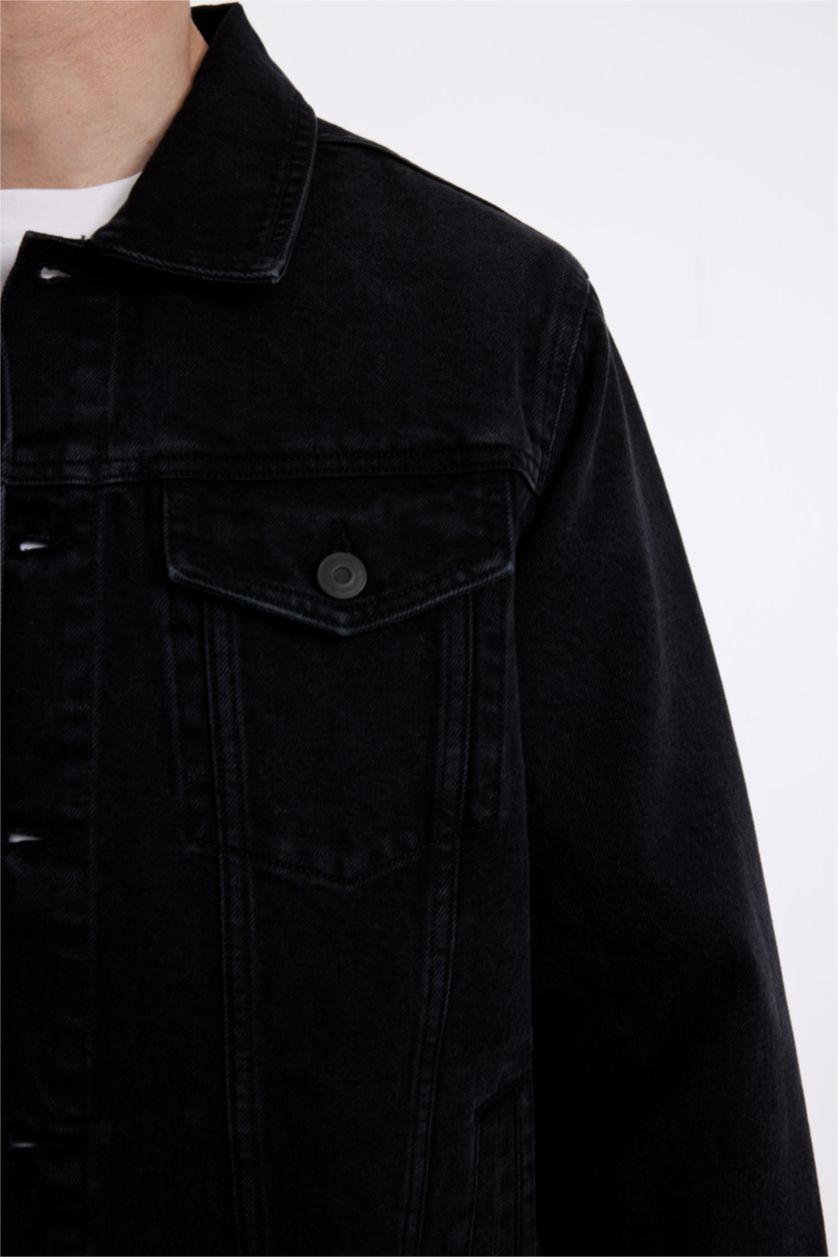 MAN Black Slim Fit Denim Jacket