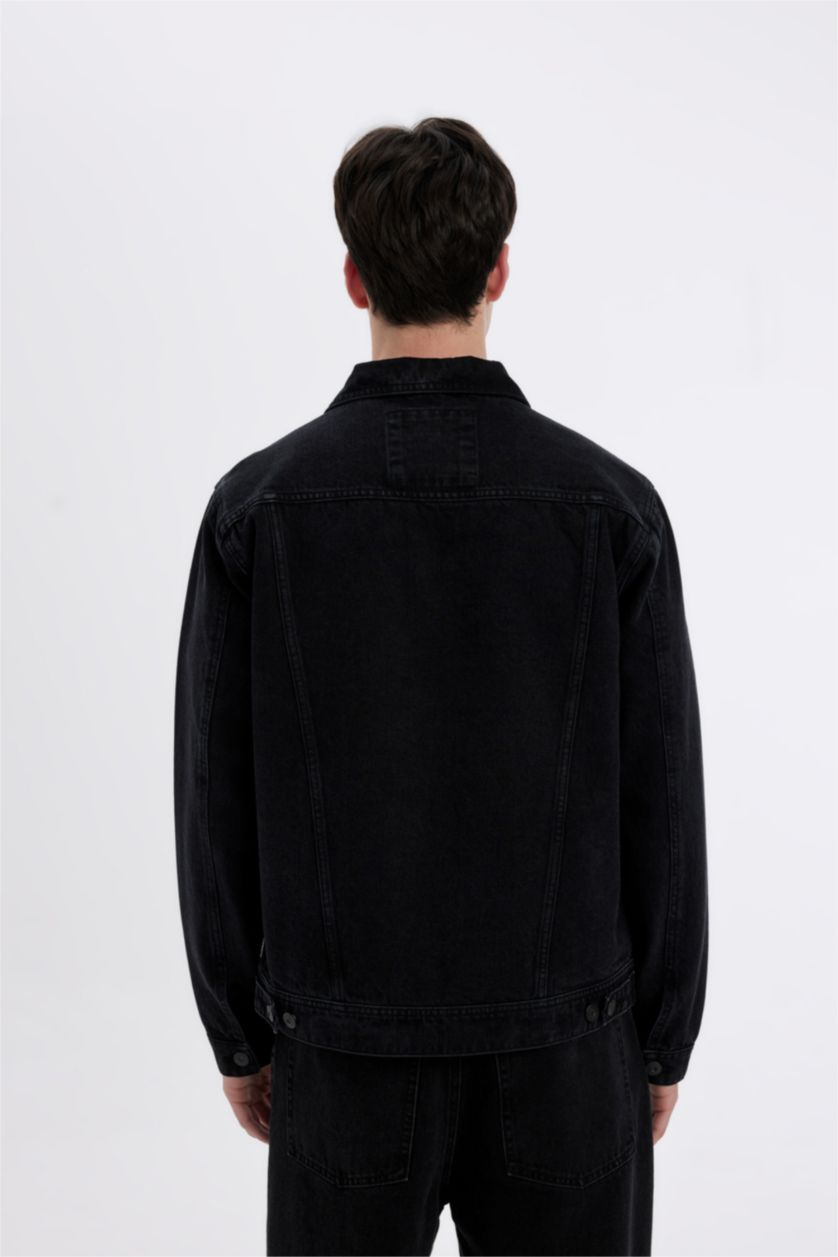 MAN Black Slim Fit Denim Jacket