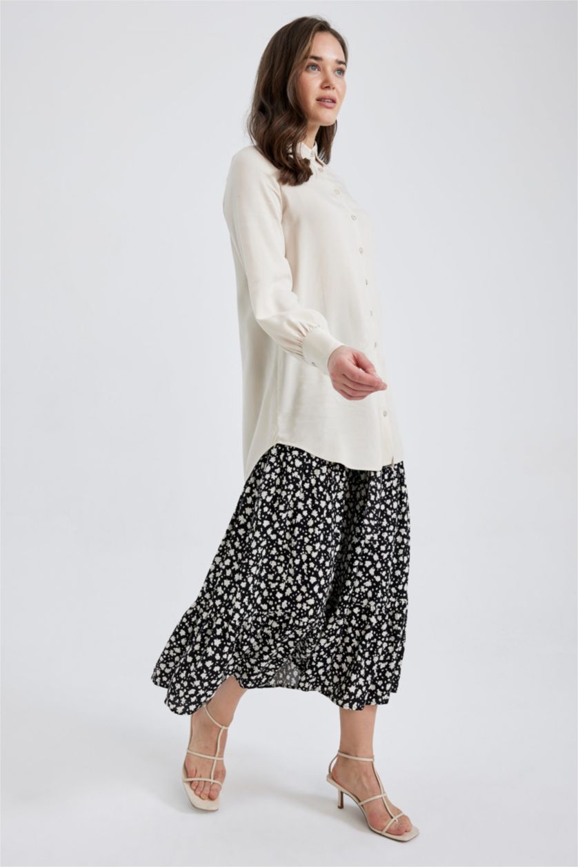 حريمي أسود جيبة ماكسي فلورال فيسكوز