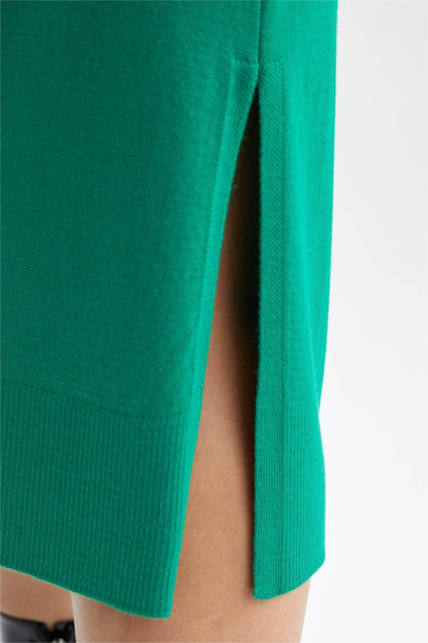 FEMME Vert Robe tricot à col polo de grande taille de DF Plus