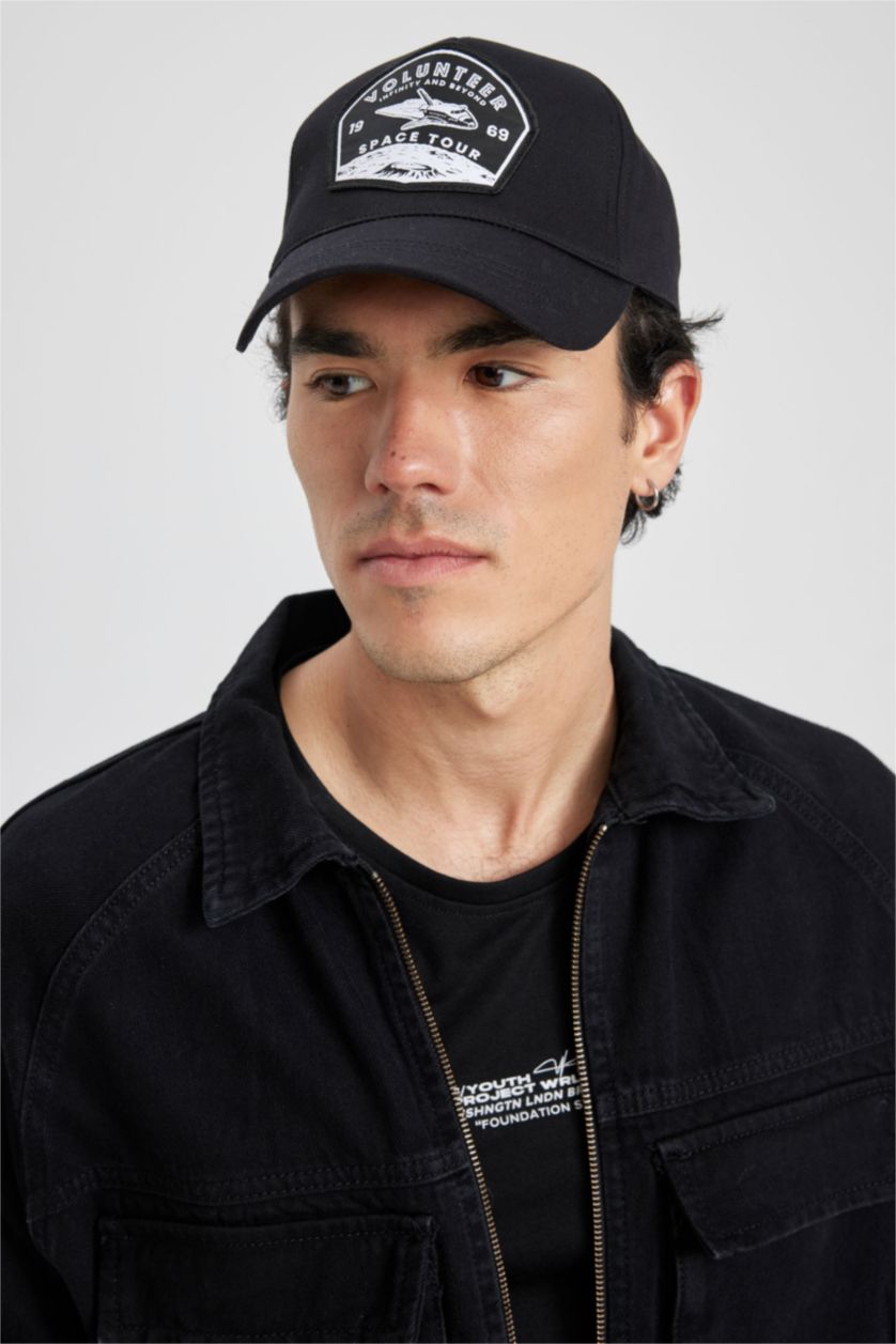 رجال أسود قبعة قطن تطريز