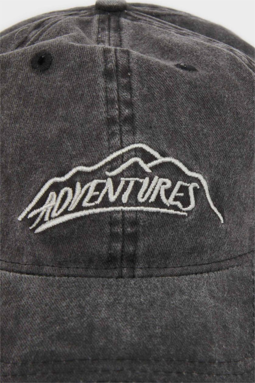 Мужчины Антрацит Мужская джинсовая кепка с вышивкой