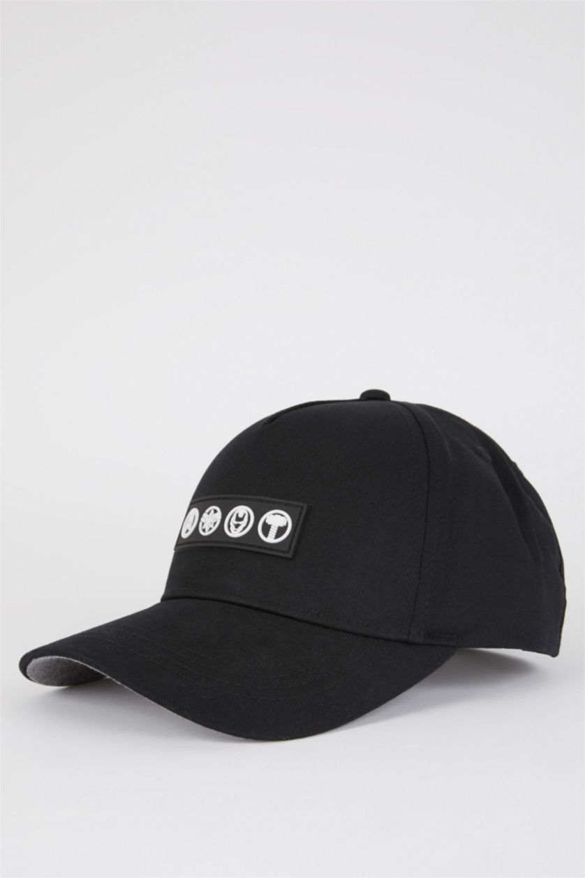 MAN Black Men's Marvel Avengers Embroidery Cotton Cap Hat