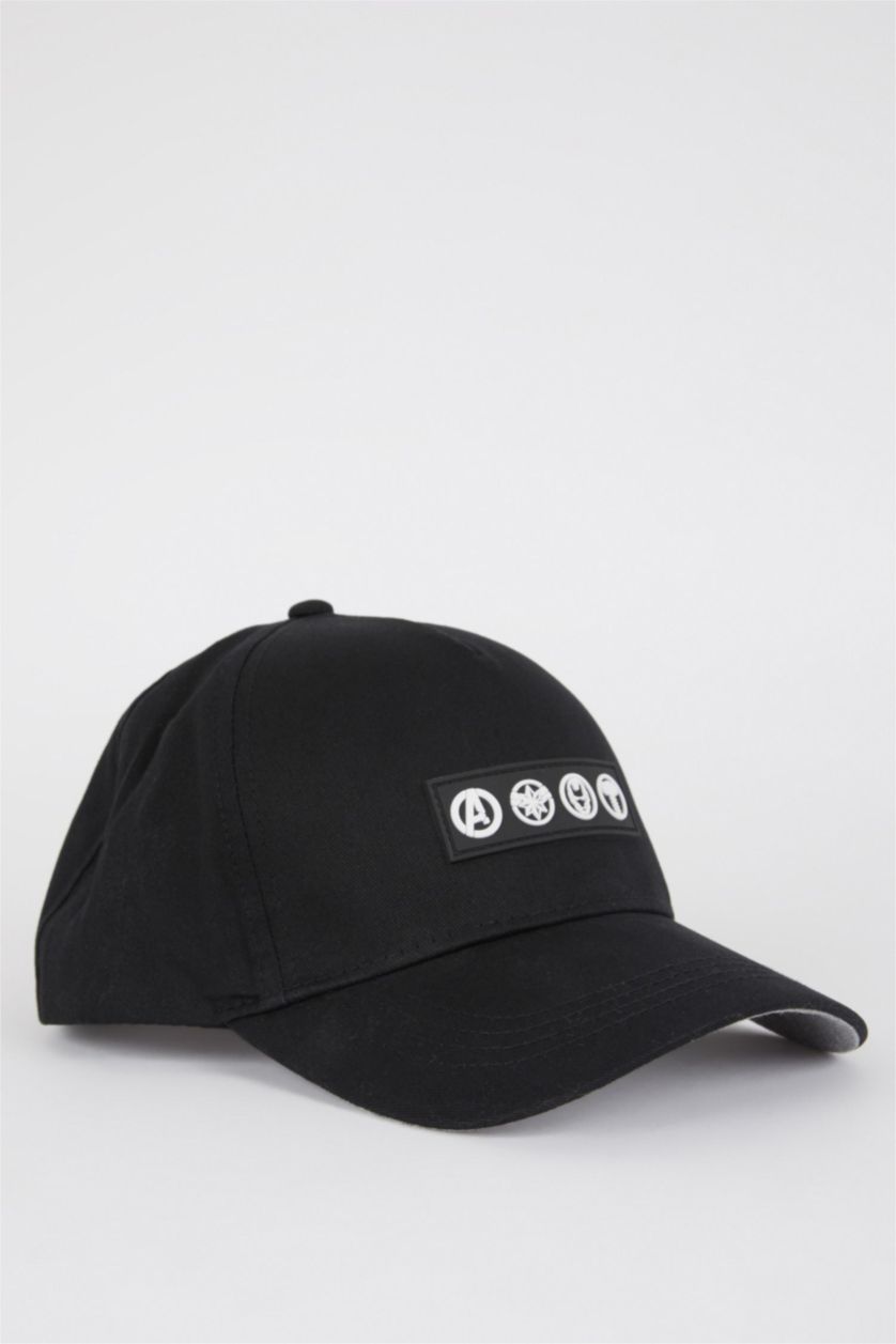MAN Black Men's Marvel Avengers Embroidery Cotton Cap Hat
