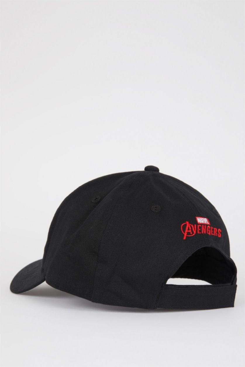 MAN Black Men's Marvel Avengers Embroidery Cotton Cap Hat