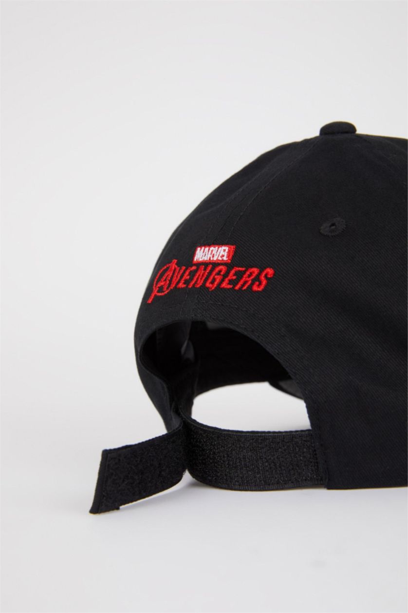 MAN Black Men's Marvel Avengers Embroidery Cotton Cap Hat