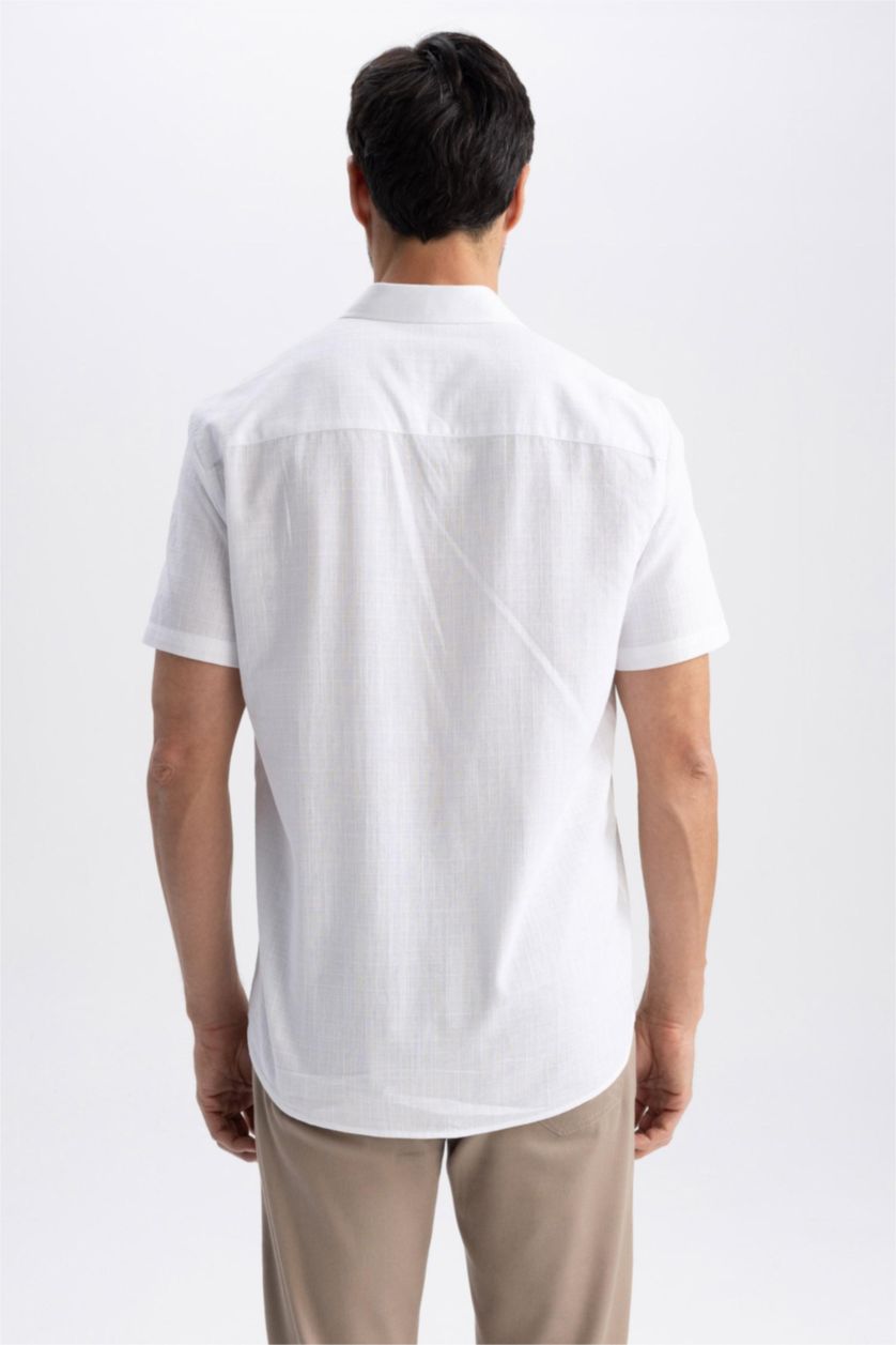 رجال أبيض قميص نص كم قصة عادية