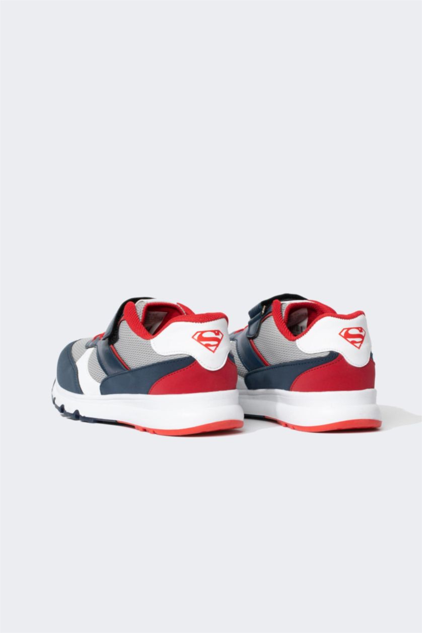 Erkek Çocuk - Genç Erkek Lacivert Erkek Çocuk Superman Kalın Taban Cırt Cırtlı Spor Ayakkabı