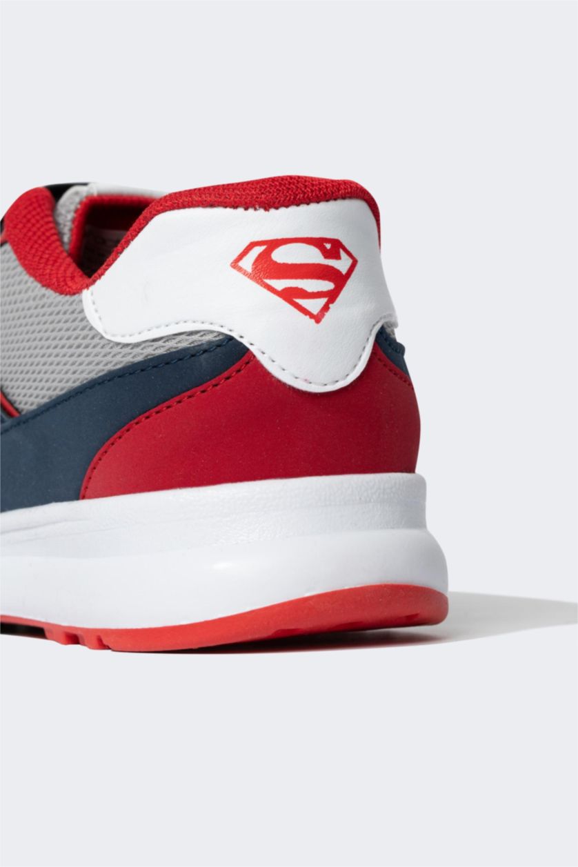 Erkek Çocuk - Genç Erkek Lacivert Erkek Çocuk Superman Kalın Taban Cırt Cırtlı Spor Ayakkabı