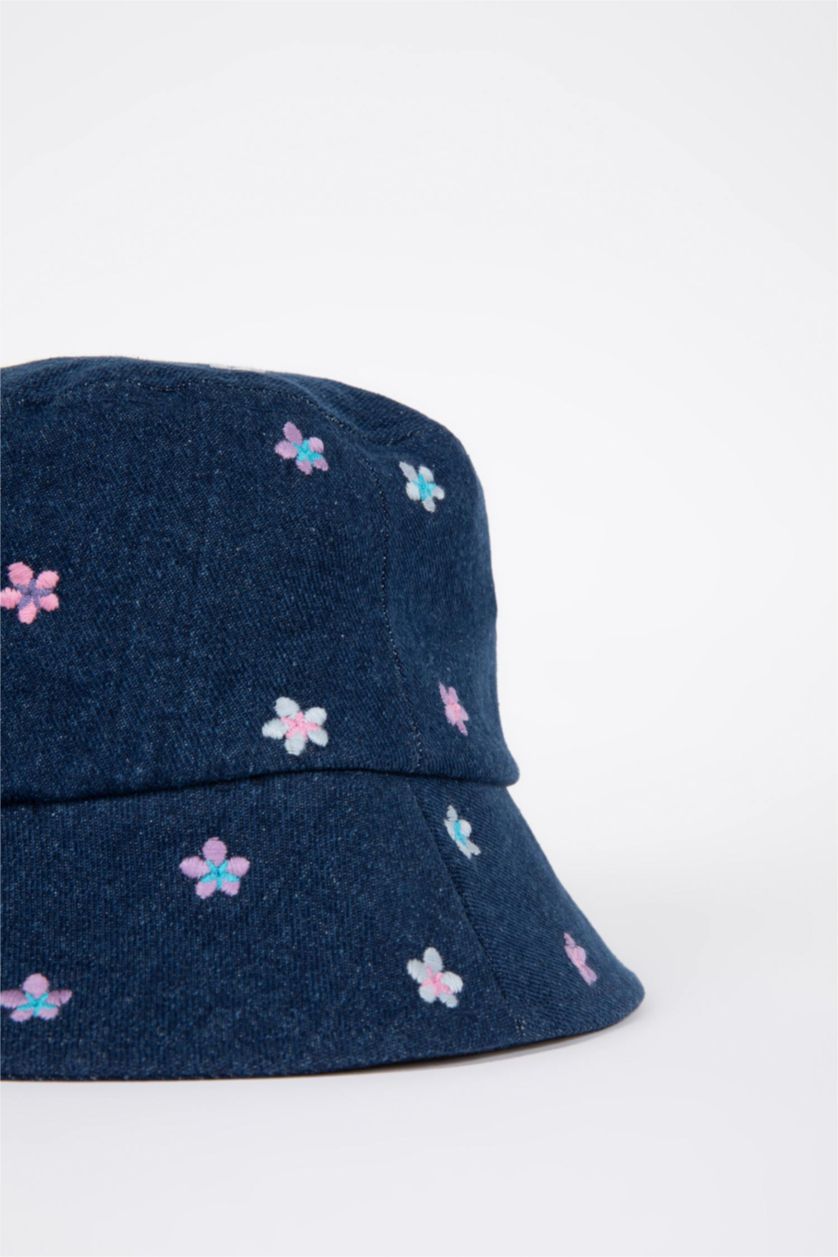 GIRLS & TEENS Indigo Girl Embroidery Cotton Bucket Hat