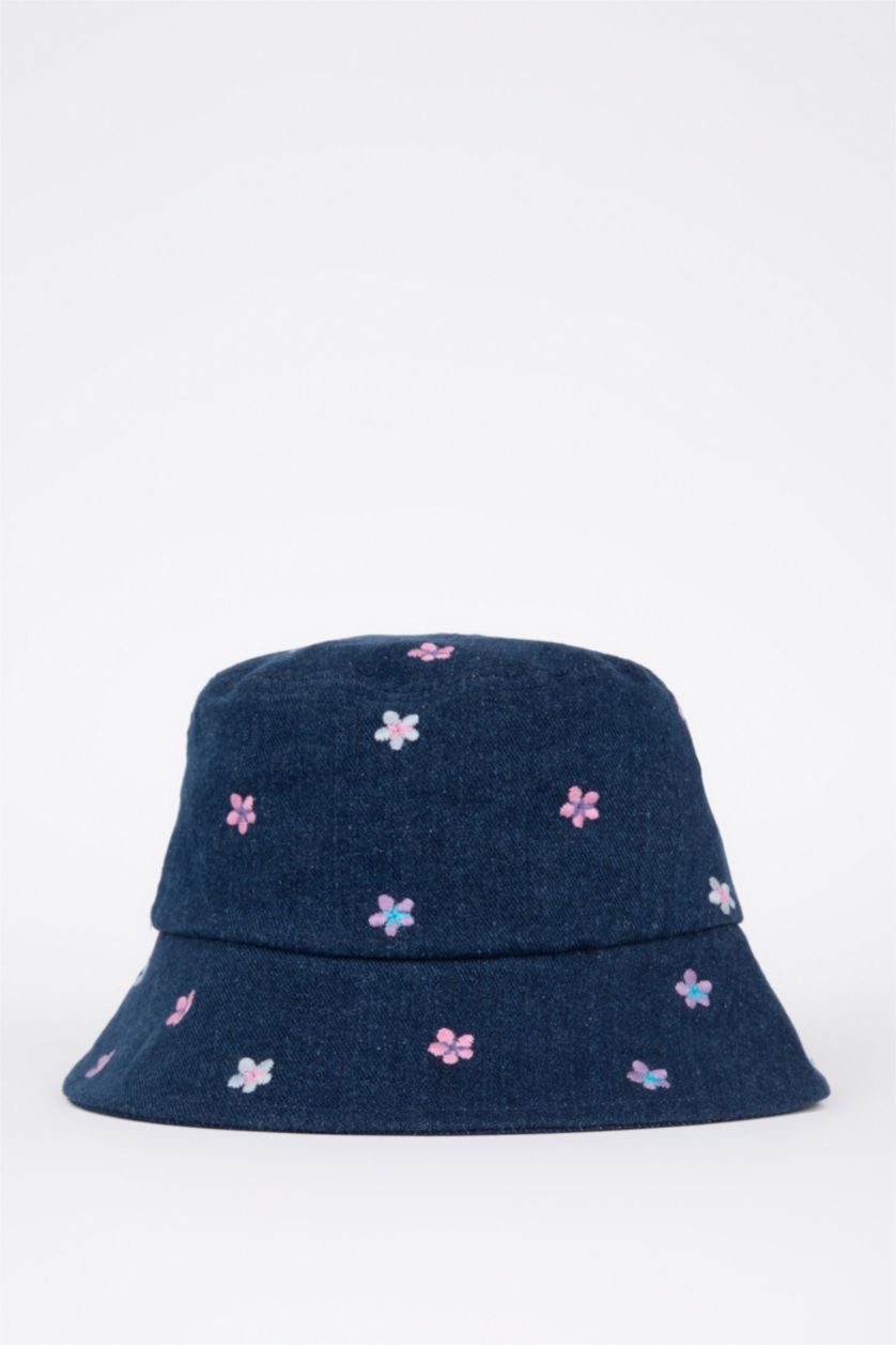 GIRLS & TEENS Indigo Girl Embroidery Cotton Bucket Hat