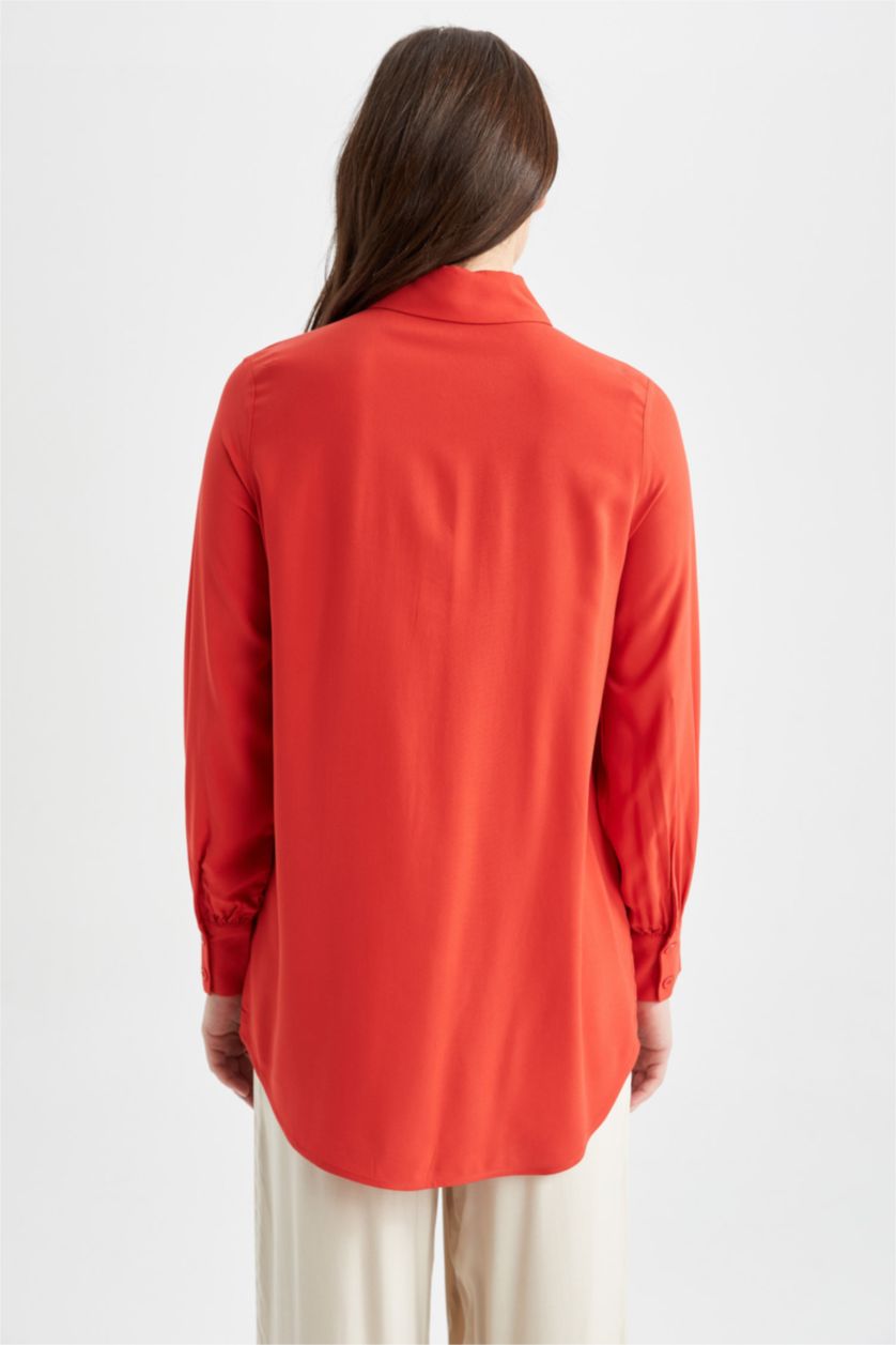 WOMAN Red Regular Fit Long Sleeve Tunic