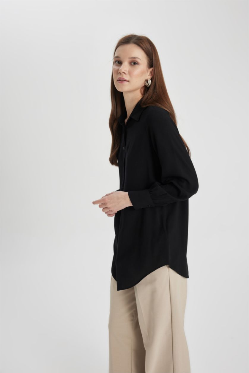 WOMAN Black Regular Fit Long Sleeve Tunic