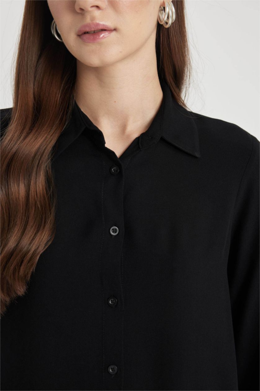 WOMAN Black Regular Fit Long Sleeve Tunic