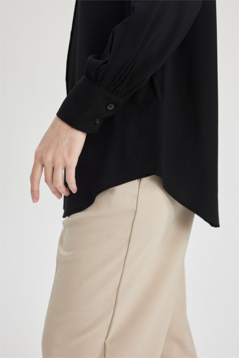 WOMAN Black Regular Fit Long Sleeve Tunic