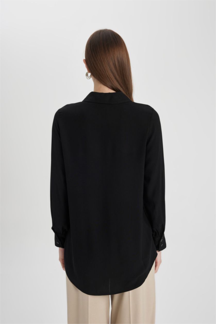 WOMAN Black Regular Fit Long Sleeve Tunic