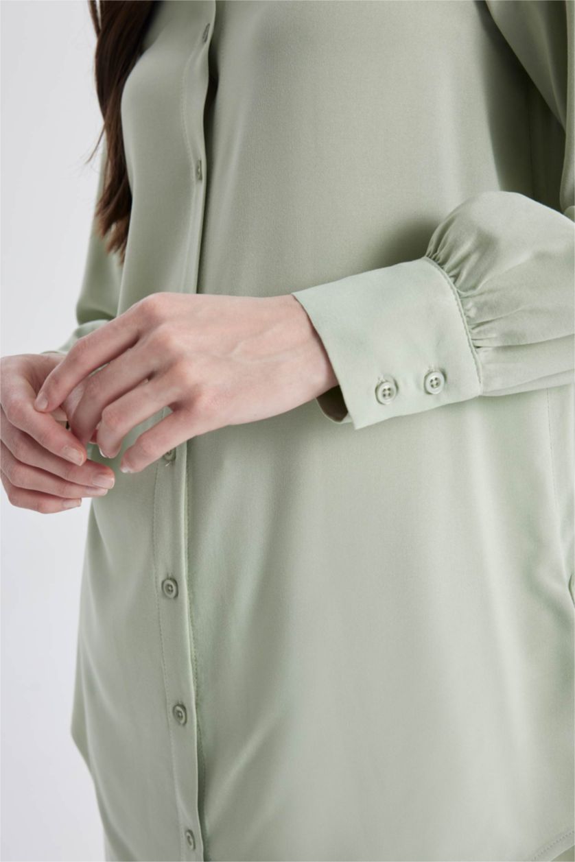 WOMAN Mint Regular Fit Basic Long Sleeve Shirt Tunic