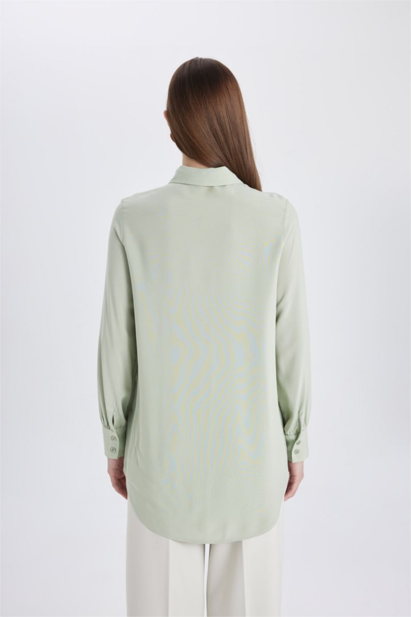 WOMAN Mint Regular Fit Basic Long Sleeve Shirt Tunic
