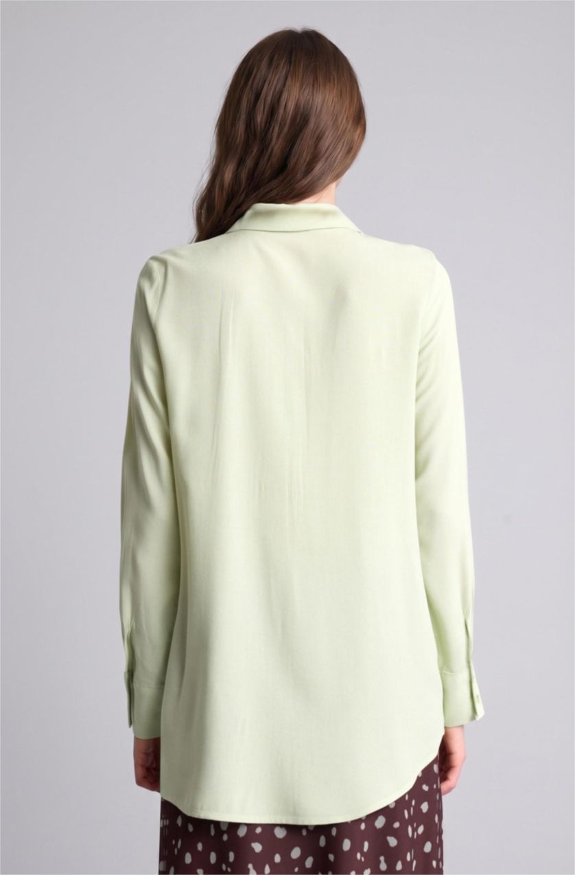 Woman Mint Regular Fit Long Sleeve Tunic