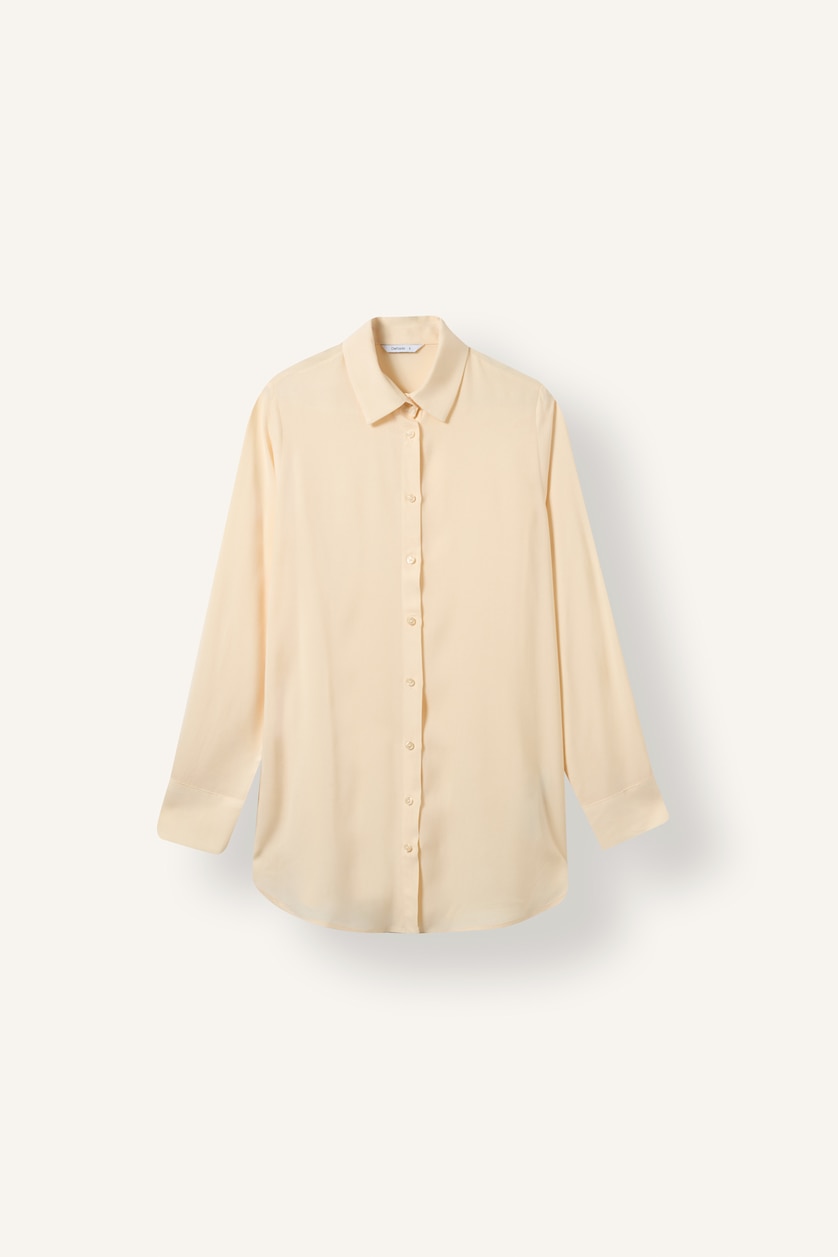 Kadın Açık Sarı Regular Fit Basic Gömlek Tunik