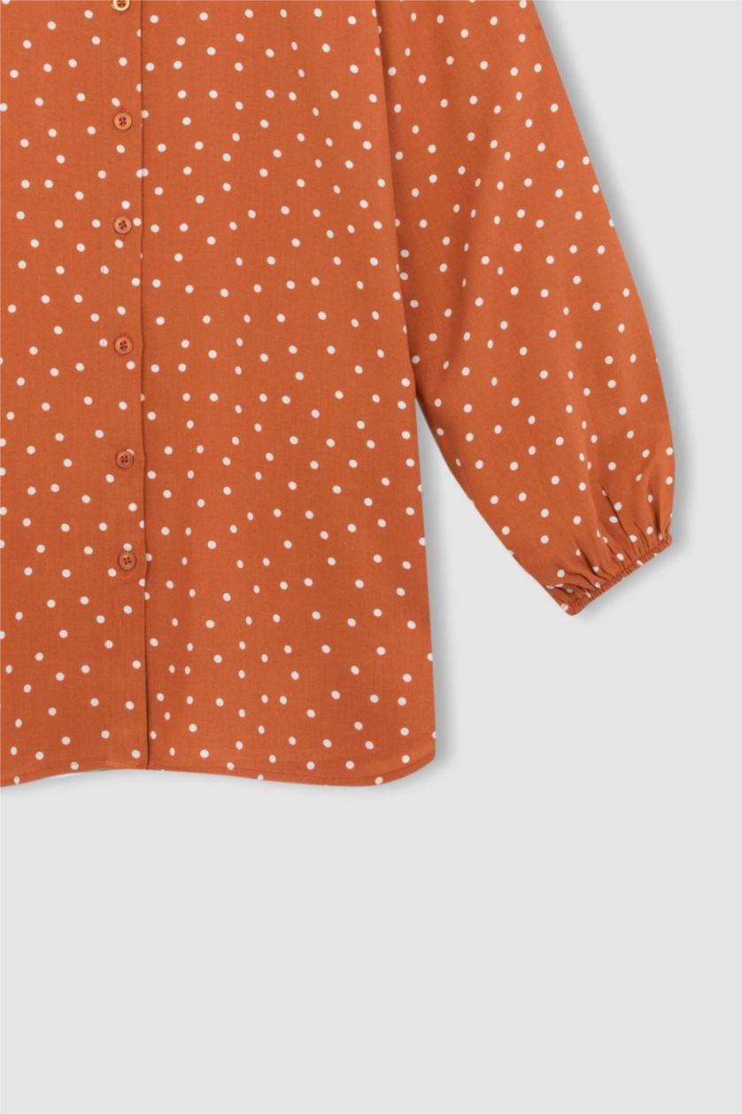 WOMAN Tile Regular Fit Polka Dot Long Sleeve Tunic