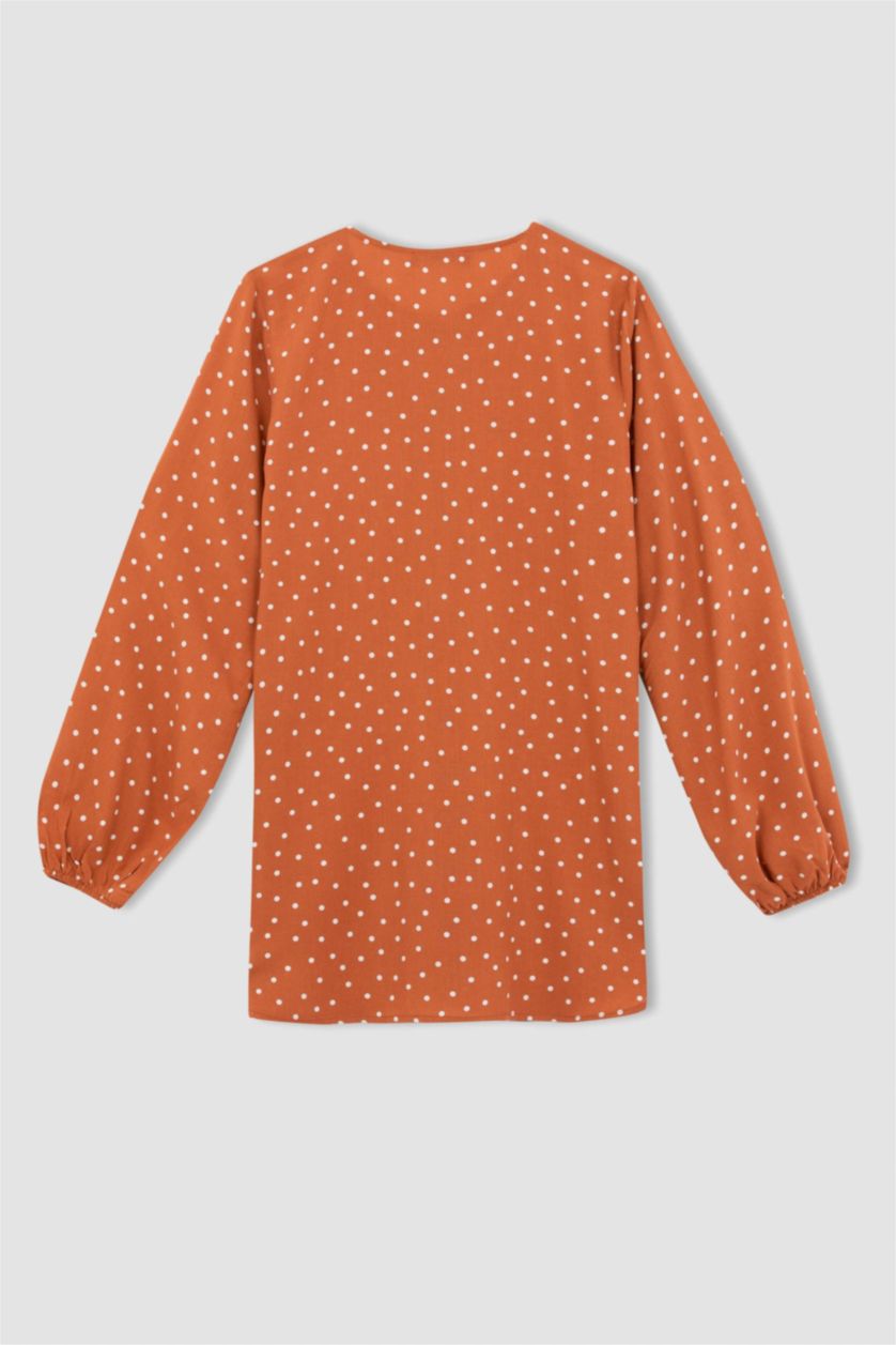 WOMAN Tile Regular Fit Polka Dot Long Sleeve Tunic