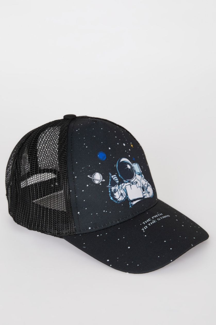 Boys & Teens Black Boy Printed Cap