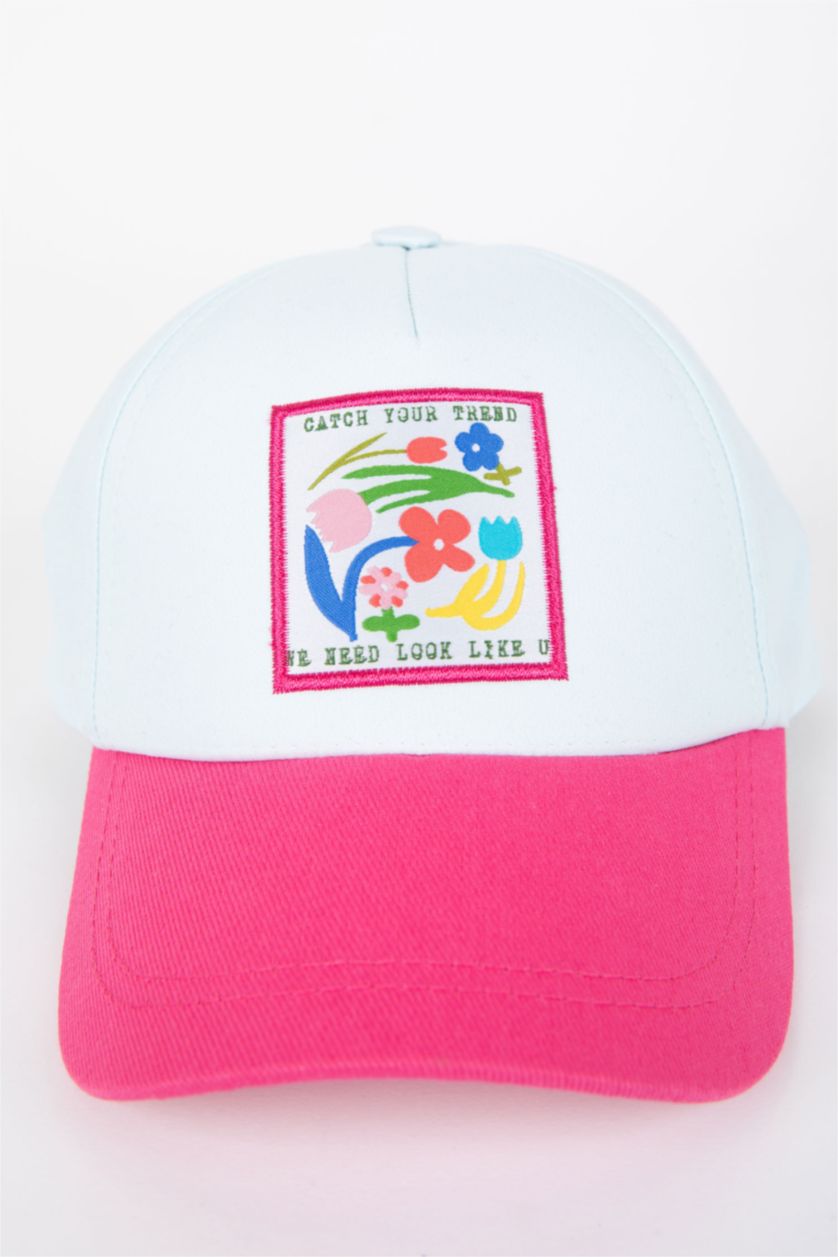 Kız Çocuk - Genç Kız Karma Nakışlı Cap Şapka Kız Çocuk