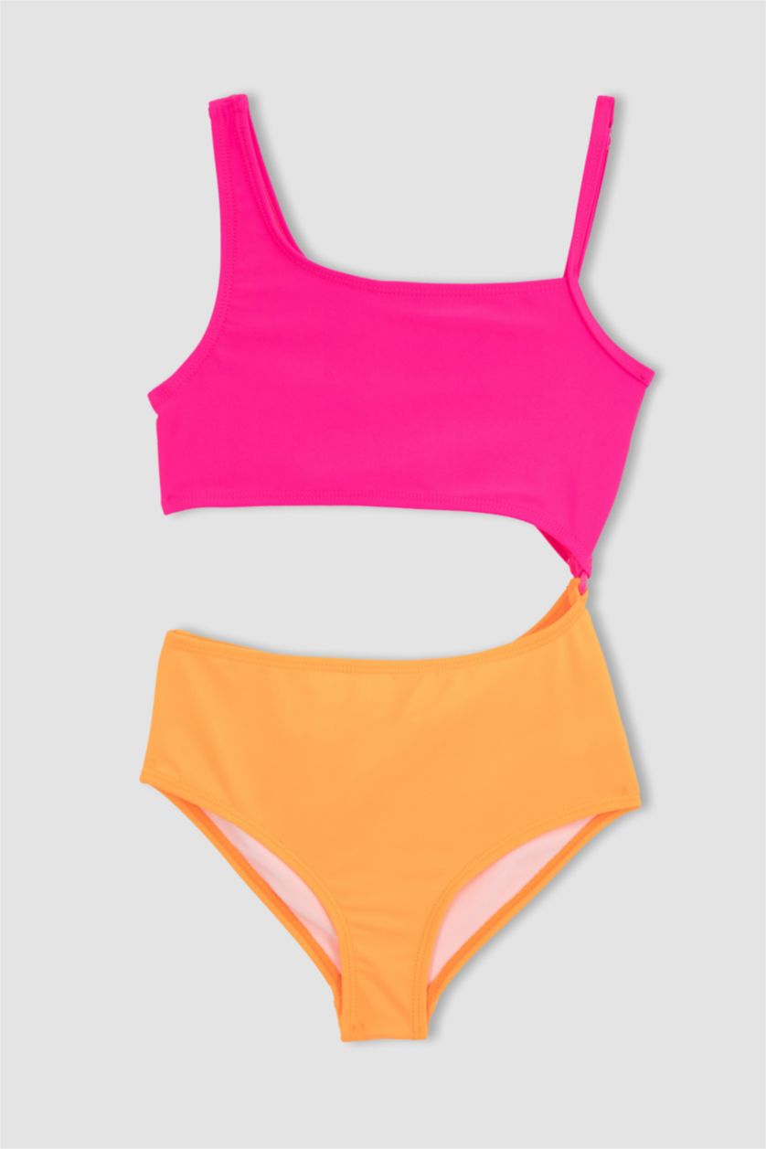 Kız Çocuk - Genç Kız Neon Pembe Mayo Kız Çocuk