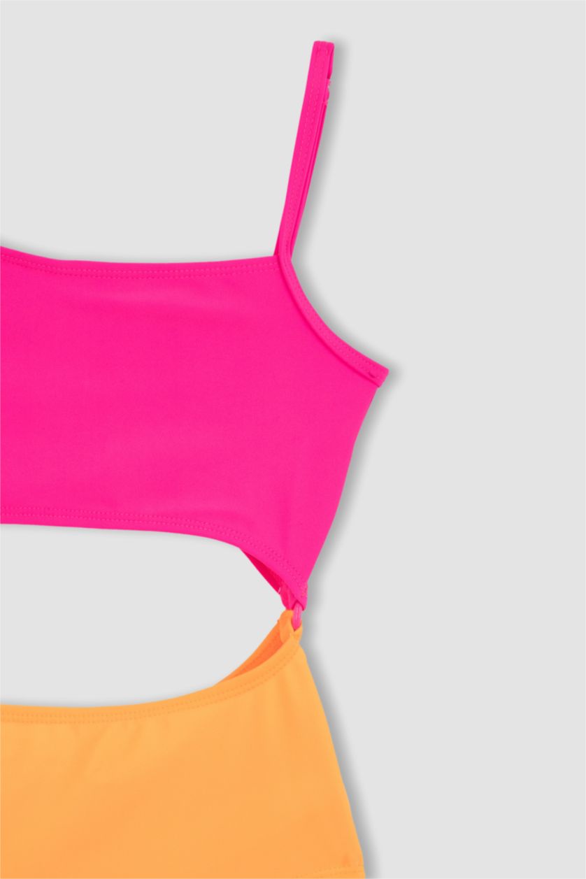 Kız Çocuk - Genç Kız Neon Pembe Mayo Kız Çocuk