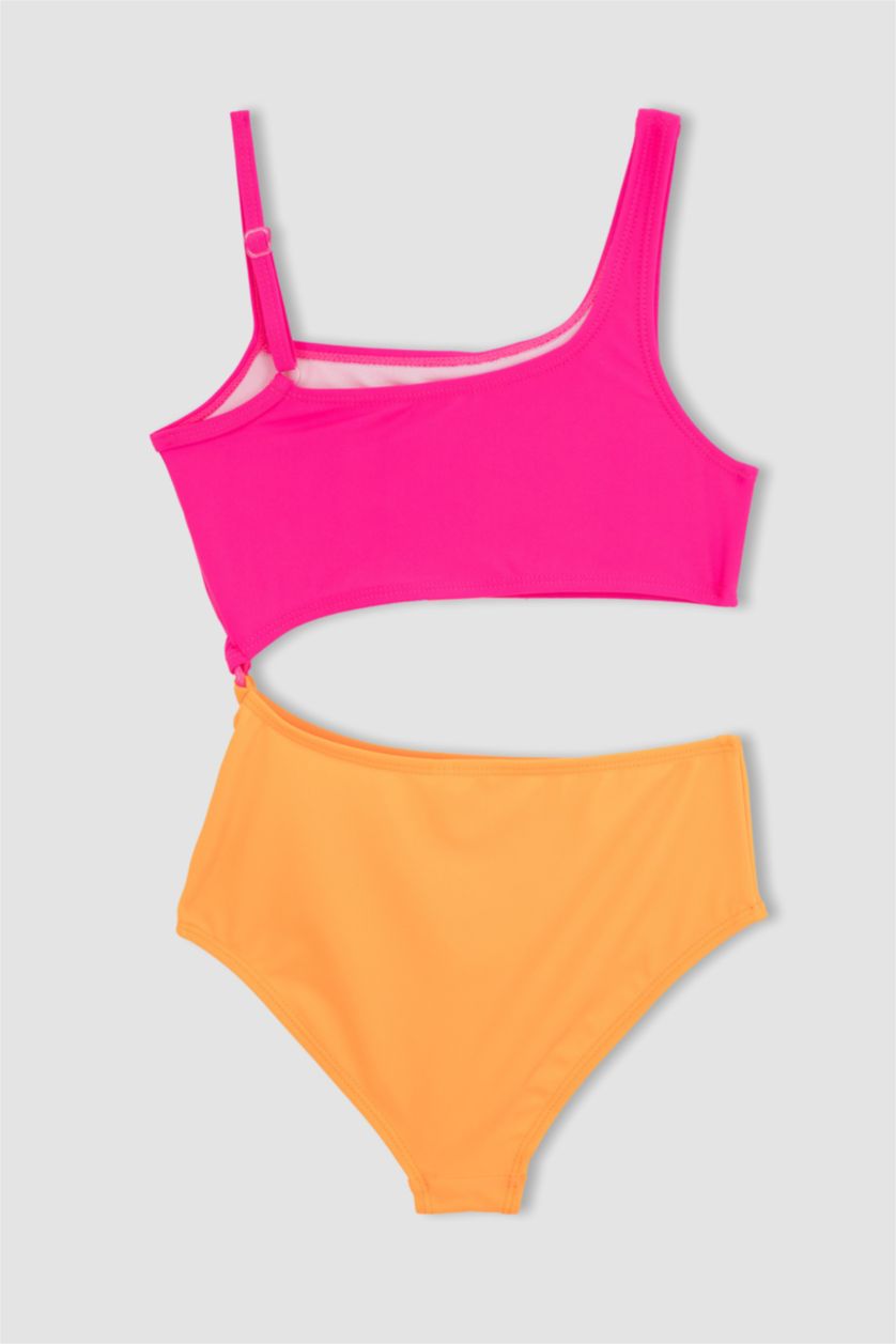 Kız Çocuk - Genç Kız Neon Pembe Mayo Kız Çocuk