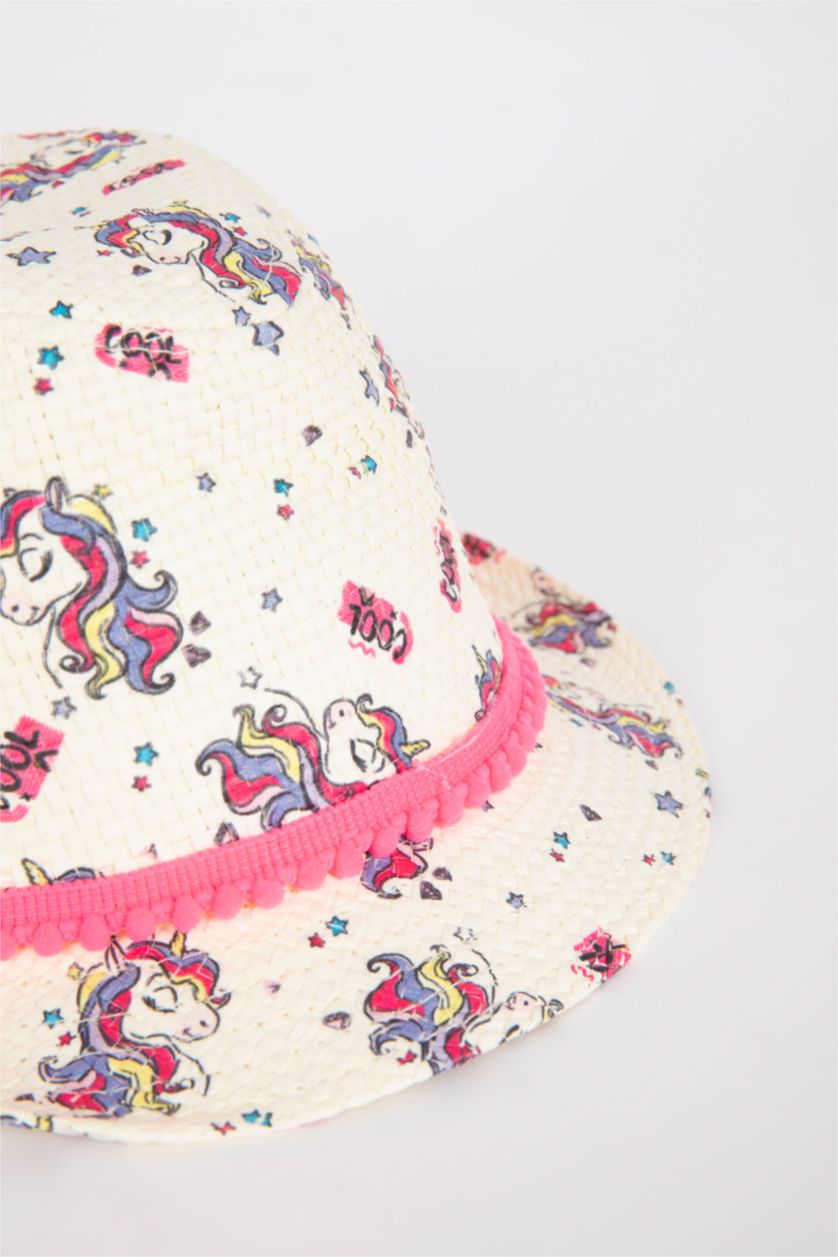 Girls & Teens Sand Girl Printed Unicorn Hat