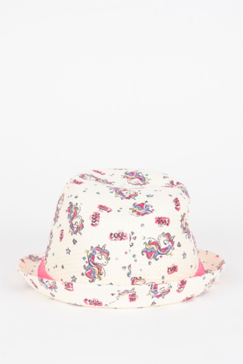 Girls & Teens Sand Girl Printed Unicorn Hat
