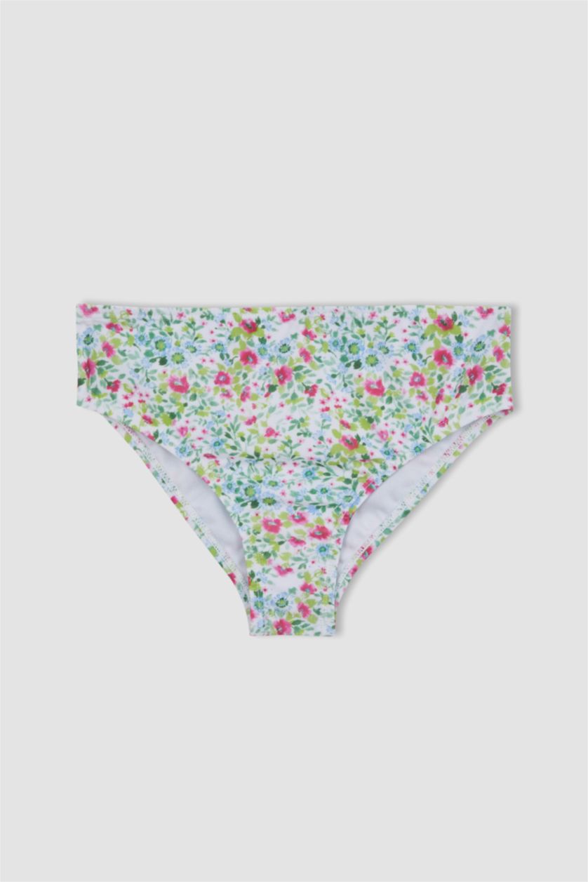 Kız Çocuk - Genç Kız Beyaz Kız Çocuk Desenli Bikini Takımı