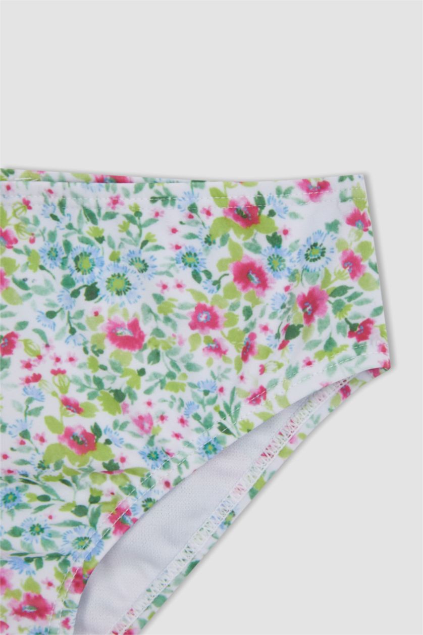 Kız Çocuk - Genç Kız Beyaz Kız Çocuk Desenli Bikini Takımı