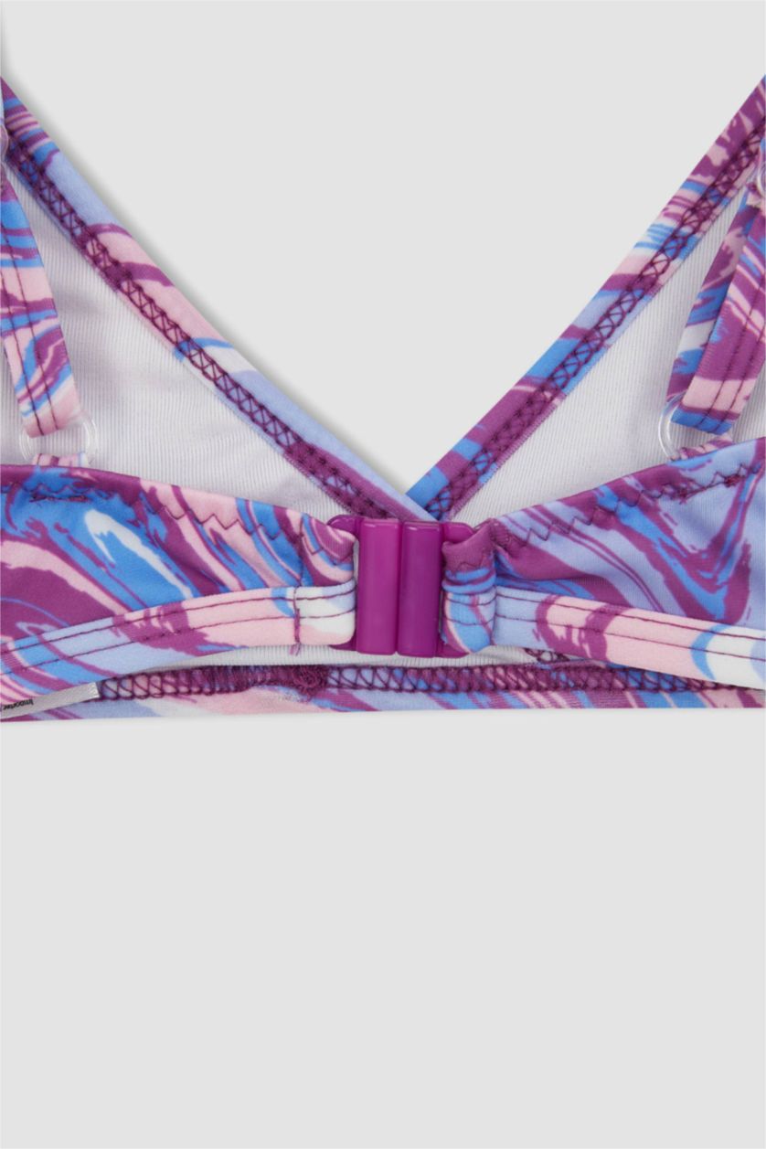 Kız Çocuk - Genç Kız Lila Kız Çocuk Desenli Bikini Takımı